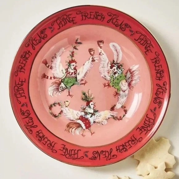 Anthropologie Other - Anthropologie Taychamaythakool 12 Days Christmas Dessert Plate French Hens